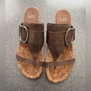 Impo Tan Sandals with Buckle Detail